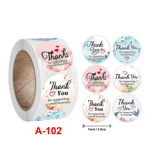 CrosFloral Thank You Label Gift Decoration Stationery Sticker, Size: 2.5cm / 1inch(A-102) by bashfashion