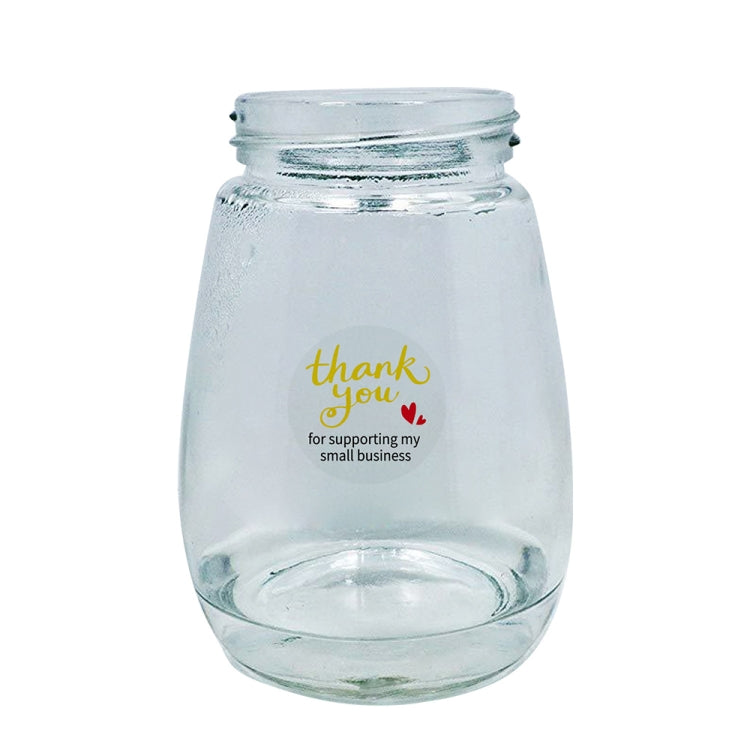 3 PCS Transparent Gilding Thank You Baking Sticker Envelope Sealing Sticker Gift Decoration Label, Size: 2.5cm / 1inch(E-08) by bashfashion