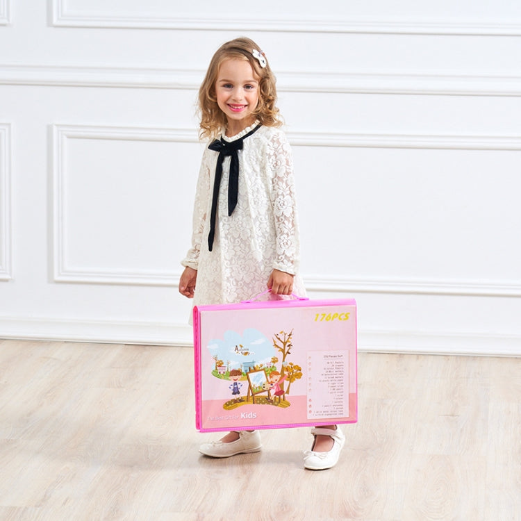 176 In 1 Painting Gift Box Art Supplies Painting Set For Children(Blue) by HUIJIE