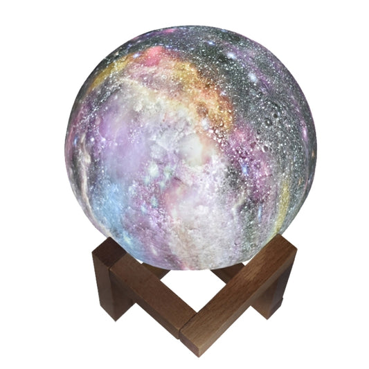 1W 3D Moon Lamp Children Gift Table Lamp Painted Starry Sky LED Night Light, Light color: 8cm Touch Control 7-colors by bashfashion