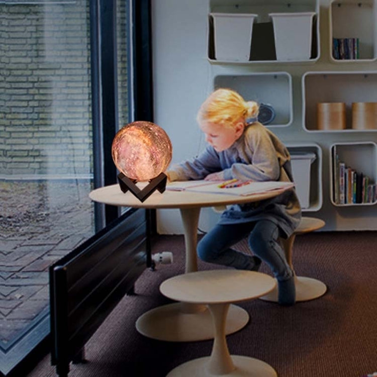 1W 3D Moon Lamp Children Gift Table Lamp Painted Starry Sky LED Night Light, Light color: 8cm Pat Control 3-colors by bashfashion