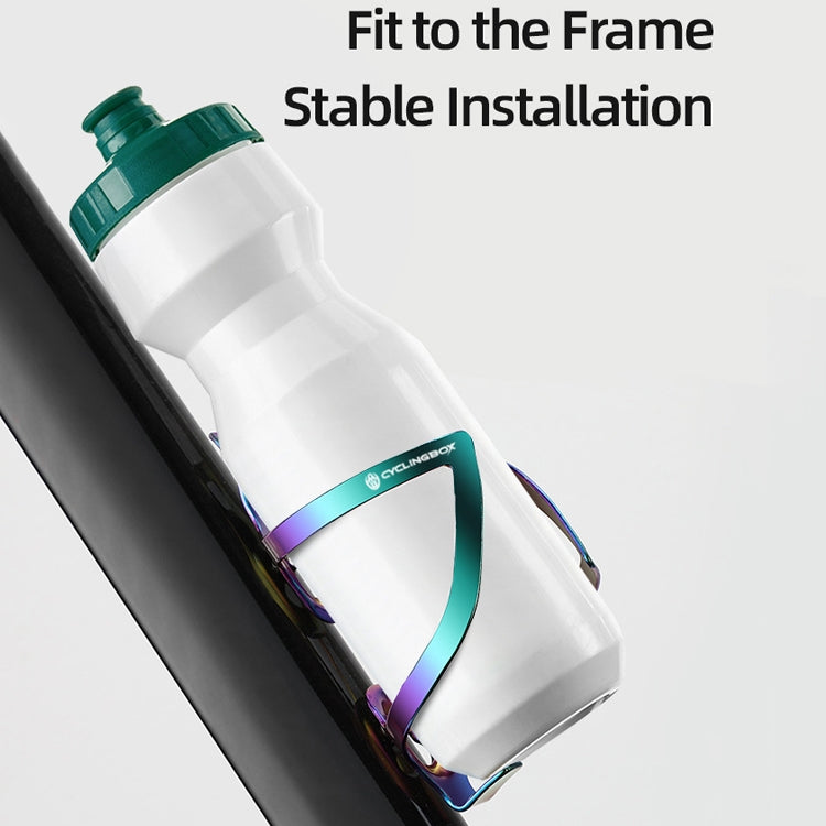 CYCLINGBOX Bicycle Aluminum Alloy Bottle Cage One-Piece Vacuum Plating Bottle Cage Bilateral Positive Opening Bottle Cage(Colorful) by CYCLINGBOX