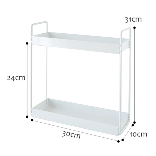 Home Storage Rack Bathroom Narrow Side Shelf, Specification: Small (White) by bashfashion