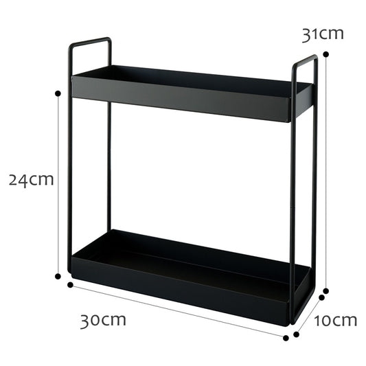 Home Storage Rack Bathroom Narrow Side Shelf, Specification: Small (Black) by bashfashion