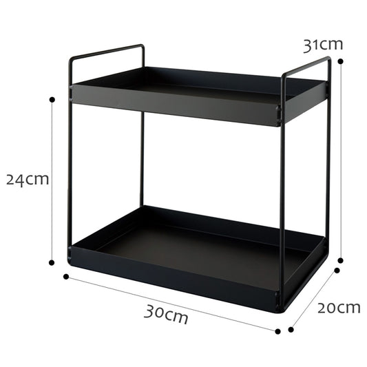 Home Storage Rack Bathroom Narrow Side Shelf, Specification: Large (Black) by bashfashion