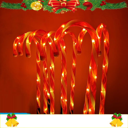 10 in 1 Christmas Cane Lights Holiday Indoor Garden Decoration Lights(US Plug) by bashfashion