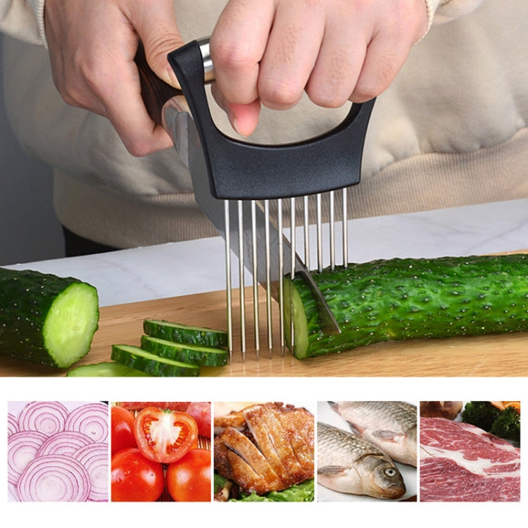 Stainless Steel Onion Fork Holder Pin Kitchen Vegetable Slicing Aid by bashfashion