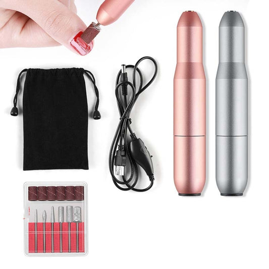 Usb Nail Polisher Portable Pen Type Electric Exfoliating Polisher(Silver Gray) by bashfashion