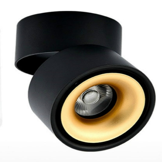 360 Degrees Rotatable Foldable COB LED Background Spot Light Surface Mounted Ceiling Lamp, Wattage:10W, Emitting Color:White(Black Gold) by bashfashion