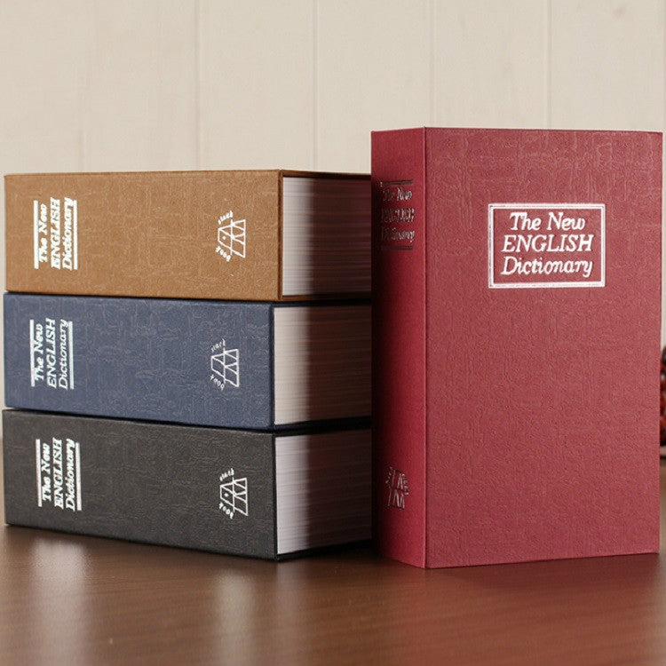 Simulation English Dictionary Book Safe Piggy Bank Creative Bookshelf Decoration, Trumpet Key Version, Color:Red by bashfashion