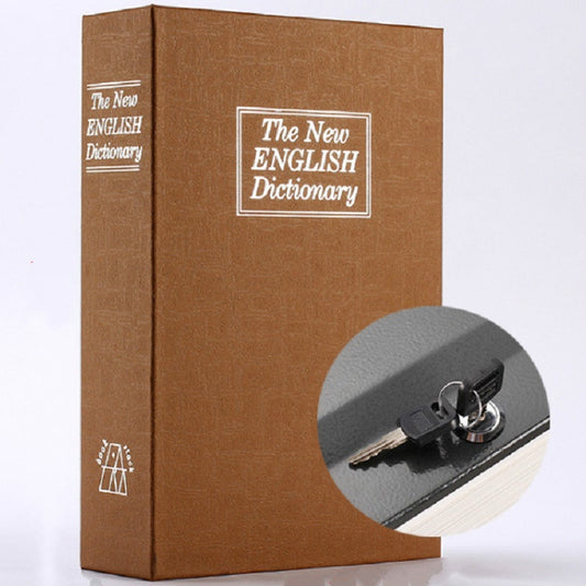 Simulation English Dictionary Book Safe Piggy Bank Creative Bookshelf Decoration, Trumpet Key Version, Color:Coffee by bashfashion