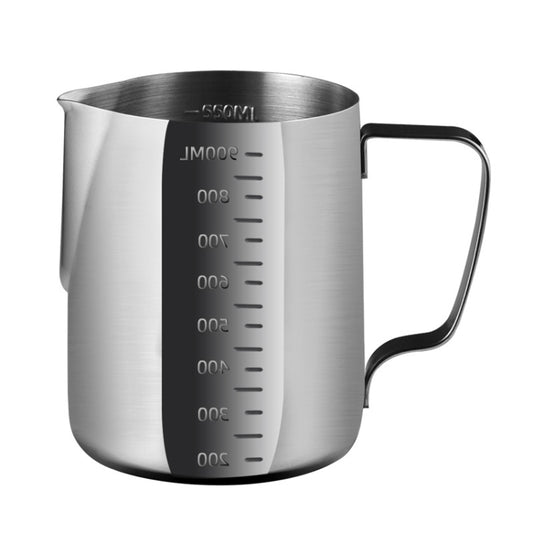 600ml 304 Stainless Steel Pointed Mouth Etched Cup Graduated Measuring Cup Milk Foam Cup Coffee Pot by bashfashion