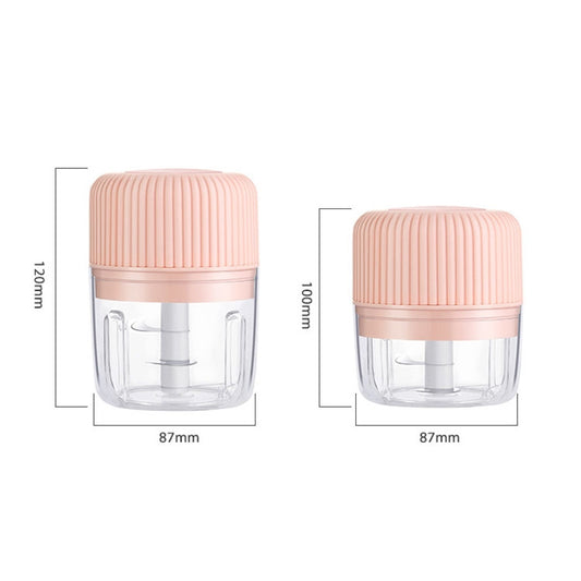 Household Vegetable Cutting Electric USB Garlic Masher Baby Mini Cooking Machine Baby Food Supplement Machine, Style:100ml + 250ml(Pink) by bashfashion