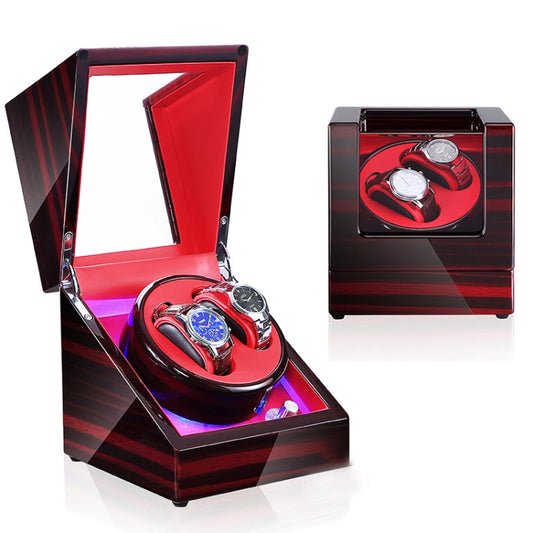 Watch Shaker Automatic Mechanical Watch Rotating Motor Winding Box, US / EU / UK Plug(Ebony Red) by bashfashion