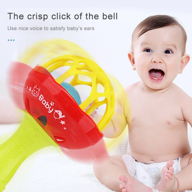 Baby Rattles Toy Intelligence Grasping Gums Plastic Hand Bell Rattle Funny Educational Toy,Color Random Delivery by bashfashion