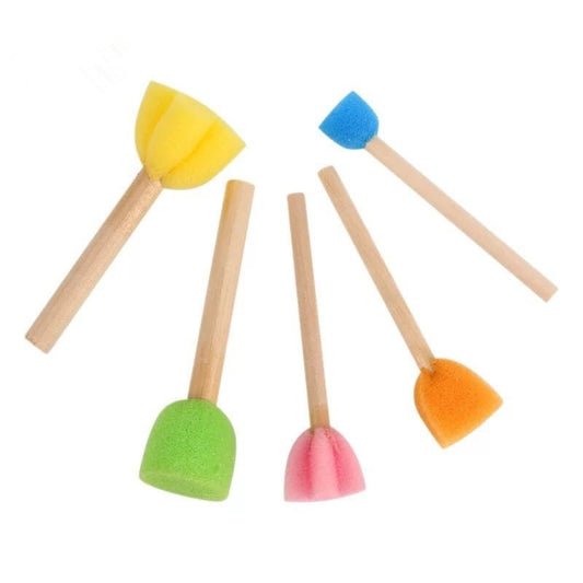 5 in 1 Sponge Stamp DIY Graffiti Items For Children(Colorful Mushroom Stick) by bashfashion