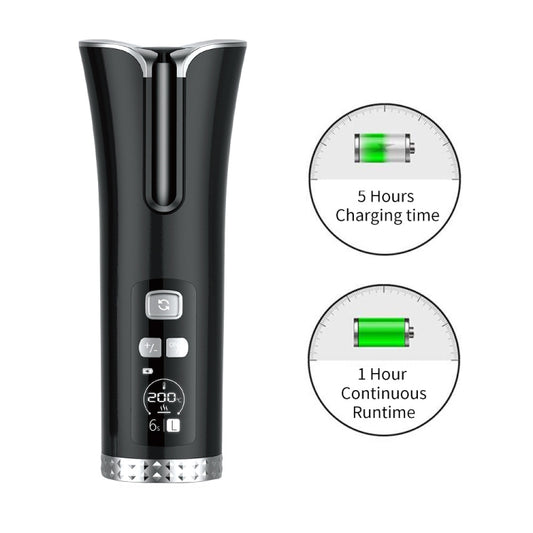 USB Charging Automatic Rotating Curling Iron Portable Wireless Travel Curling Iron(White) by bashfashion