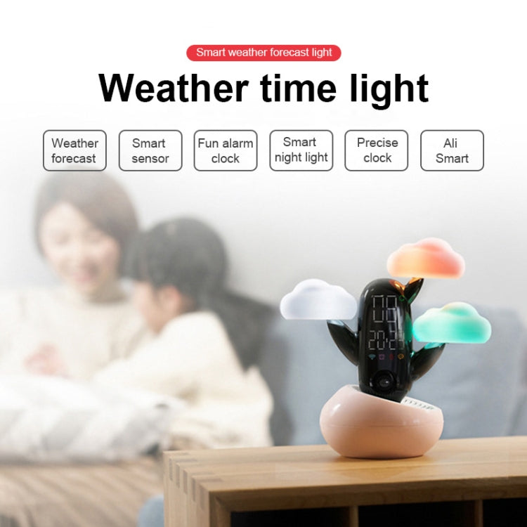 Cloud Weather Time Light Multifunctional Smart Induction Child Wake Up Alarm Clock(White) by bashfashion