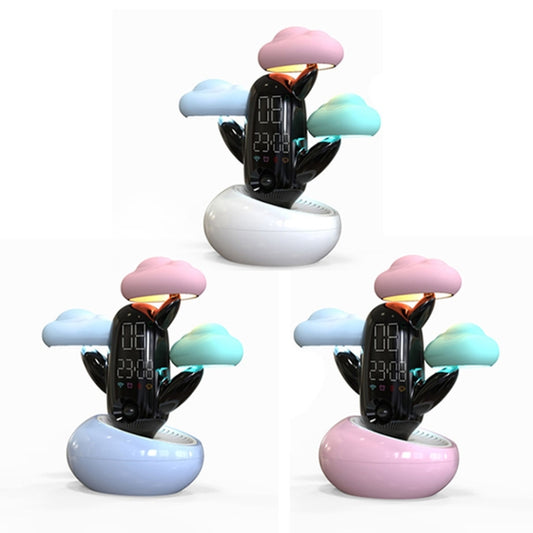 Cloud Weather Time Light Multifunctional Smart Induction Child Wake Up Alarm Clock(Pink) by bashfashion