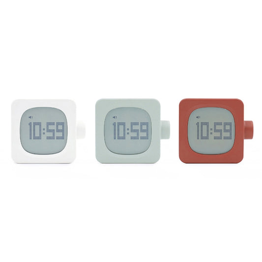 Student Creative Multifunctional Mute Bedside Bedroom Square Alarm Clock(Milky) by bashfashion