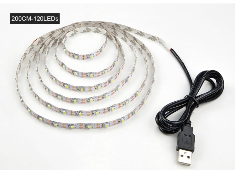 USB Power SMD 2835 Epoxy LED Strip Light Christmas Desk Decor Lamp for TV Background Lighting, Length:5m(Warm White) by bashfashion