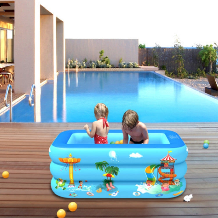 Household Indoor and Outdoor Amusement Park Pattern Children Square Inflatable Swimming Pool, Size:150 x 110 x 50cm by bashfashion