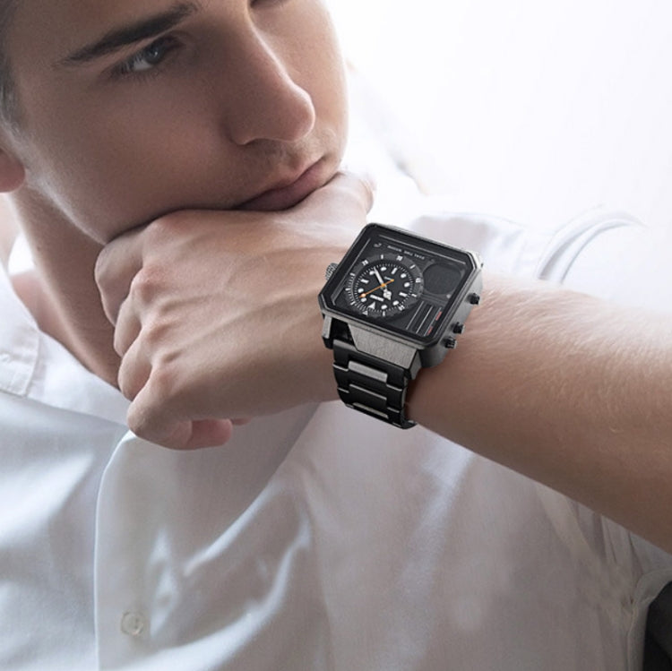 SKMEI 1392 Multi-Function Outdoor Sports Watch Business Double Display Waterproof Electronic Watch(Golden) by SKMEI