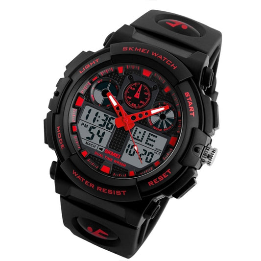 SKMEI 1270 Men Waterproof Dual Display Digital Watch Outdoor Sports Watch(Red) by SKMEI
