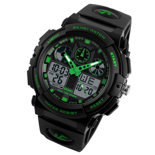 SKMEI 1270 Men Waterproof Dual Display Digital Watch Outdoor Sports Watch(Green) by SKMEI