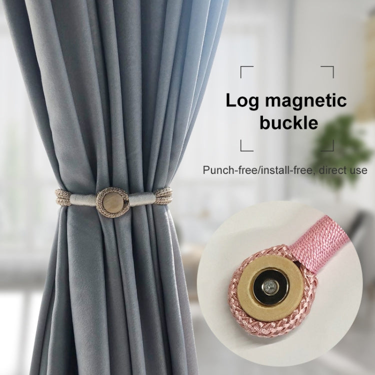 Log Magnetic Buckle Strap Magnetic Curtain Buckle(Deep Coffee) by bashfashion