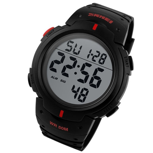 SKMEI 1068 Men Waterproof Outdoor Sports Digital Watch Student Fashion Watch(Red) by SKMEI