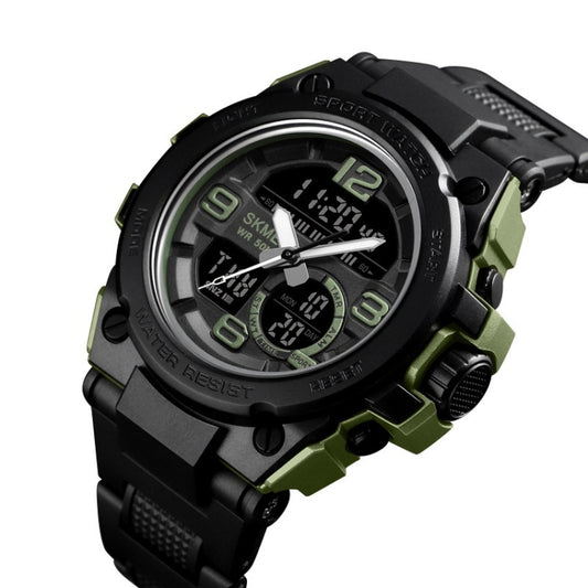 SKMEI 1452 Outdoor Sports Electronic Watch Multifunctional Waterproof Watch(ArmyGreen) by SKMEI