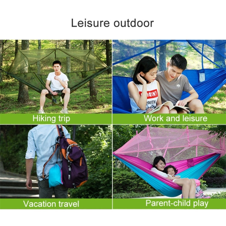 1-2 Person Outdoor Mosquito Net Parachute Hammock Camping Hanging Sleeping Bed Swing Portable Double Chair, 260 x 140cm by bashfashion