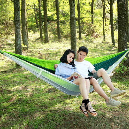 1-2 Person Outdoor Mosquito Net Parachute Hammock Camping Hanging Sleeping Bed Swing Portable Double Chair, 260 x 140cm by bashfashion