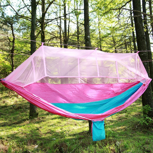 1-2 Person Outdoor Mosquito Net Parachute Hammock Camping Hanging Sleeping Bed Swing Portable Double Chair, 260 x 140cm by bashfashion