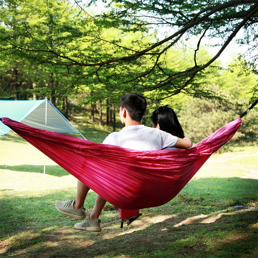 1-2 Person Outdoor Mosquito Net Parachute Hammock Camping Hanging Sleeping Bed Swing Portable Double Chair, 260 x 140cm by bashfashion