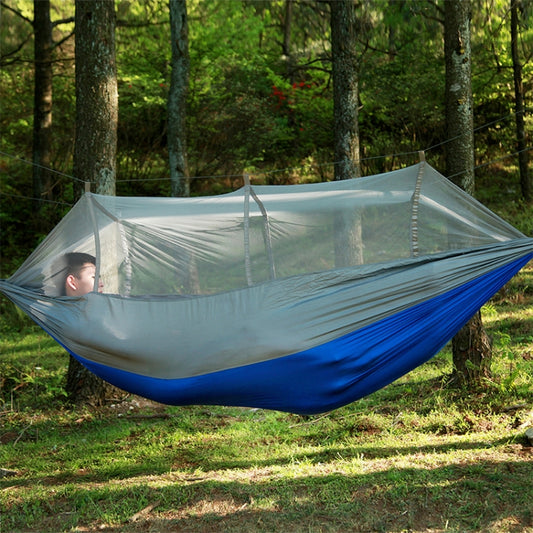 1-2 Person Outdoor Mosquito Net Parachute Hammock Camping Hanging Sleeping Bed Swing Portable Double Chair, 260 x 140cm by bashfashion