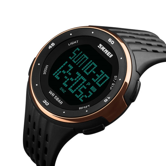 SKMEI 1219 Men Multi-Function Electronic Watch Outdoor Sports Watch(Rose Gold) by SKMEI