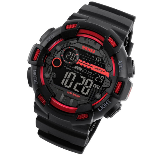 SKMEI 1243 Men Sports Watch Outdoor Waterproof Digital Watch(Red) by SKMEI