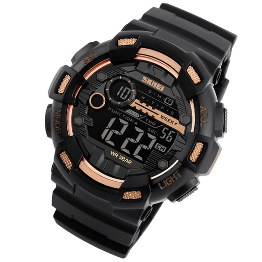SKMEI 1243 Men Sports Watch Outdoor Waterproof Digital Watch(Golden) by SKMEI