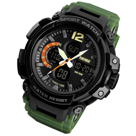 SKMEI 1343 Men Outdoor Sports Waterproof Watch Student Digital Watch(ArmyGreen) by SKMEI