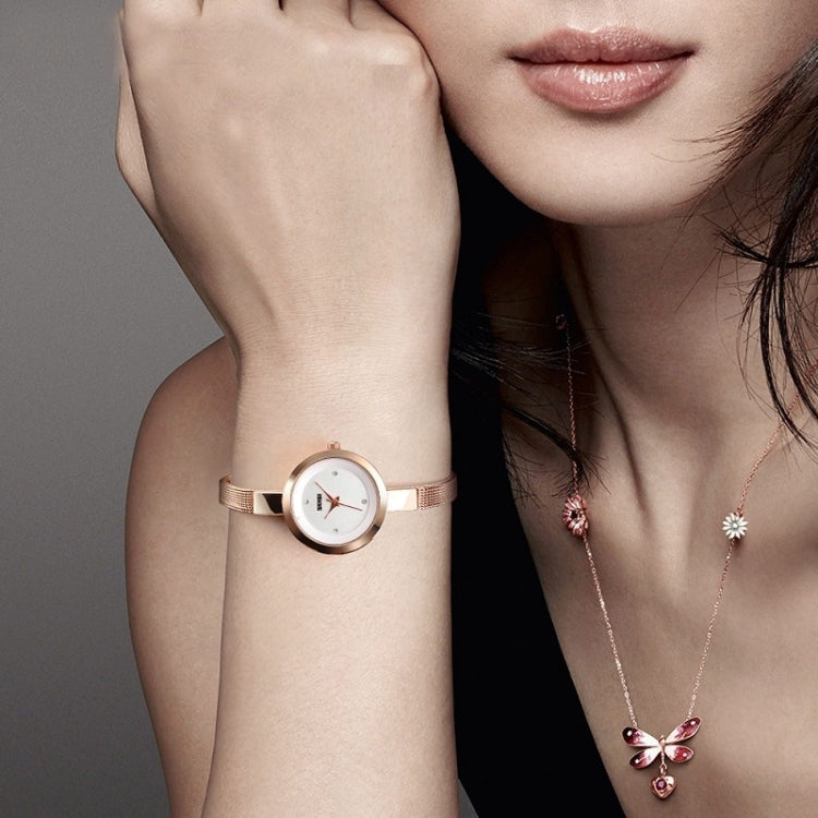 SKMEI 1390 Ladies Business Casual Watch Steel Band Lightweight Quartz Watch(Silver) by SKMEI