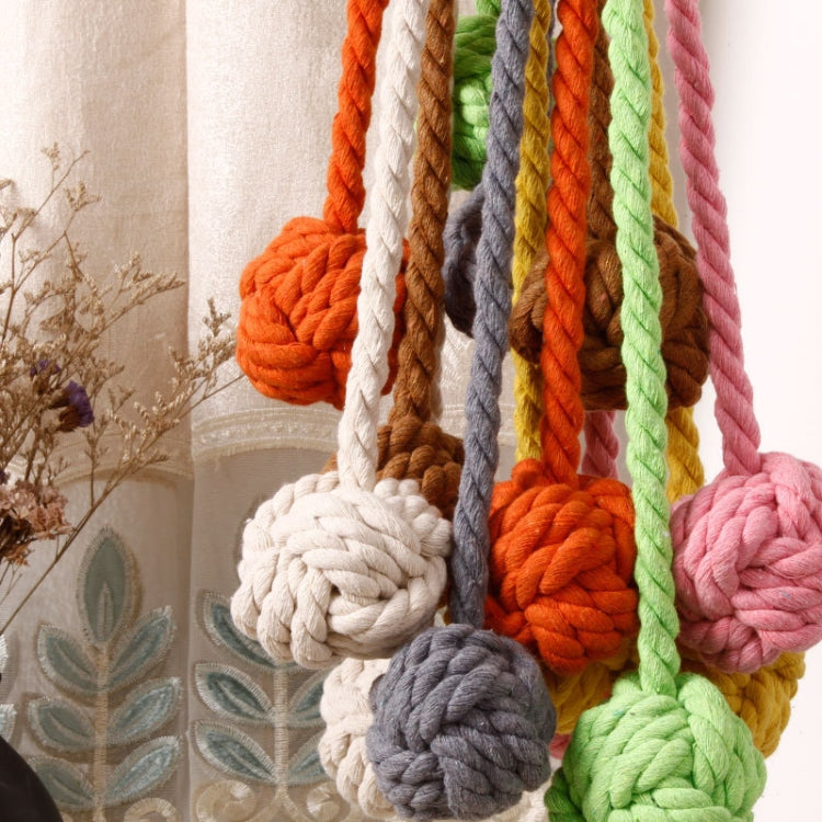 CK12 4 PCS Curtain Buckle Free Installation Cotton Roll Hanging Ball Curtain Strap(Beige) by bashfashion