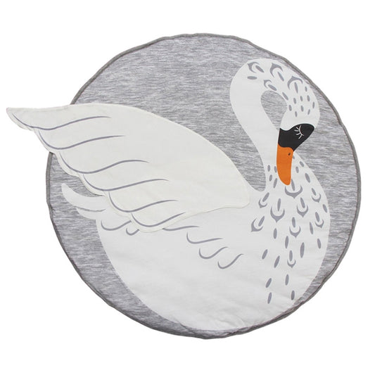 Baby Infant Play Mats Kids Crawling Carpet Floor Rug Baby Bedding Rabbit Blanket Cotton Game Pad Children Room Decor(Swan) by bashfashion