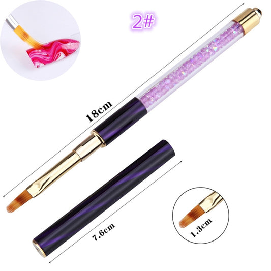 Cat Eye Pen Barrel Painted Pen With Diamond Light Therapy Nail Tool Light Therapy Pen(2# Purple Stripes (Gradient)) by bashfashion