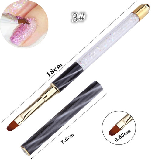 Cat Eye Pen Barrel Painted Pen With Diamond Light Therapy Nail Tool Light Therapy Pen(3# White Stripes (Round Head)) by bashfashion