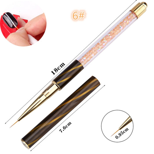 Cat Eye Pen Barrel Painted Pen With Diamond Light Therapy Nail Tool Light Therapy Pen(6# Orange Stripe (Center Pull Line)) by bashfashion