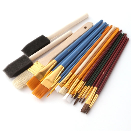 ZHU TING 25 PCS / Set Multifunctional Oil Paint Brush Gouache Watercolor Acrylic Paint Brush Student Painting Supplies by ZHU TING