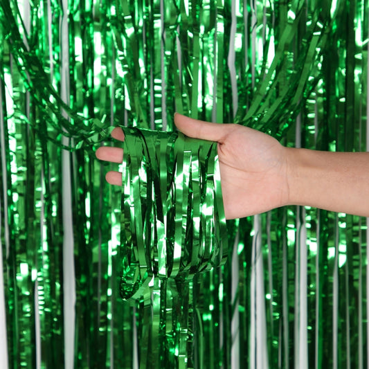 5 PCS 1 x 2m Light Rain Silk Curtain Holiday Party Decoration Photo Background Wall Decoration( Green) by bashfashion