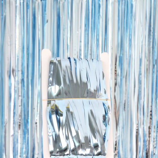 5 PCS 1 x 2m Light Rain Silk Curtain Holiday Party Decoration Photo Background Wall Decoration(Light Blue) by bashfashion